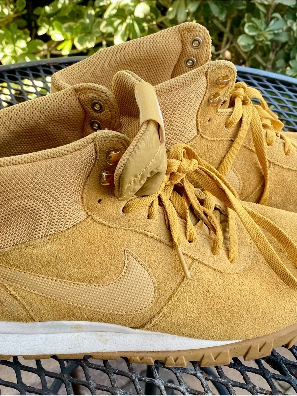 Nike High-Top Suede Sneakers in Wheat/Tan